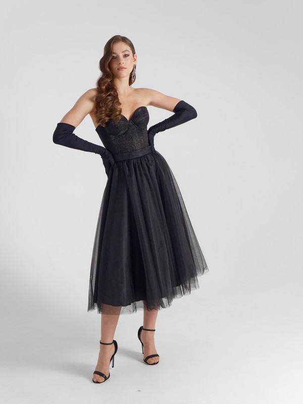 Вечернее платье Бетти Миди черный